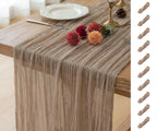 FEXIA Beige Cheesecloth Table Runner Gauze Rustic Boho Party Decoration