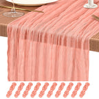 10 Pack Light Pink Cheesecloth Table Runner Wedding Birthday Table Decor