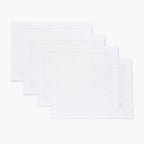 Solino Home 100% Pure Linen Placemats Green Hemstitch, 14 x 19 in, Set of 4