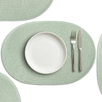 AHHFSMEI Placemats Set of 8 for Dining Table Washable Woven Non-Slip 18x12 inches Placemat Heat-Resistant Durable Table Mats for Dining Table Easy to Clean (Yellow, 8)