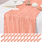 12 Pack Brown Table Runner 10Ft Cheesecloth Table Runner Rustic Gauze Table Runners Romantic Long Sheer Fabric Cheese Cloth Table Runners for Wedding Party Bridal Baby Shower