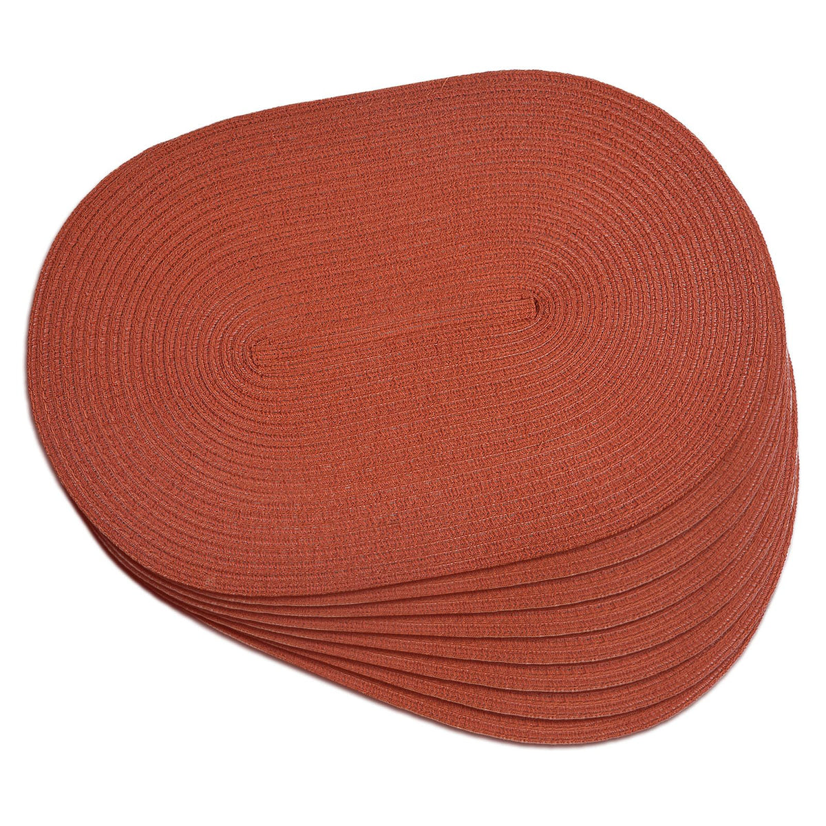 Placemats Set of 6, Woven Oval Braided Dining Table Mats(Brown)