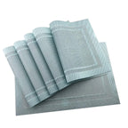 Place Mats PVC Set of 6, Table Placemats Set of 6 PVC Table Mats Natural Color (6 pcs, Red Leaves)