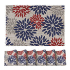 Artoid Mode Floral Vinyl Placemats Set of 4, 12x18 Inch Washable Non-Slip Plastic Vinyl Place Mats for Party Kitchen Dining Decor, Brown