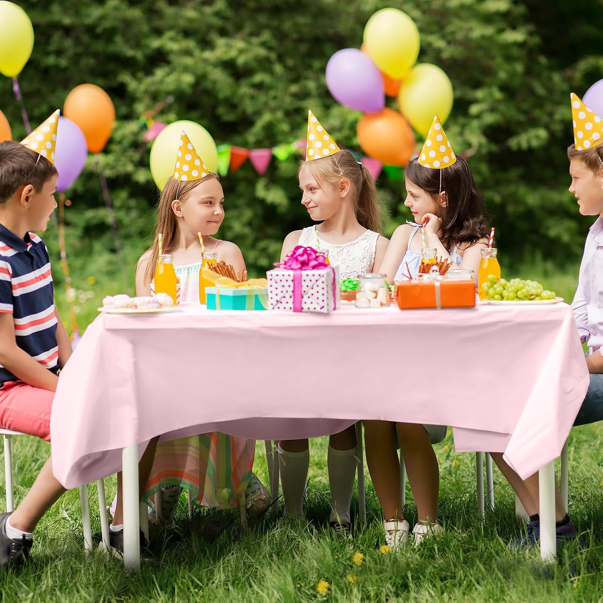 10 Pack Light Pink Disposable Tablecloth, Leakproof & Sturdy Table Cloth