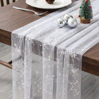 FEXIA Beige Cheesecloth Table Runner Gauze Rustic Boho Party Decoration