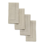 Solino Home 100% Pure Linen Placemats Green Hemstitch, 14 x 19 in, Set of 4