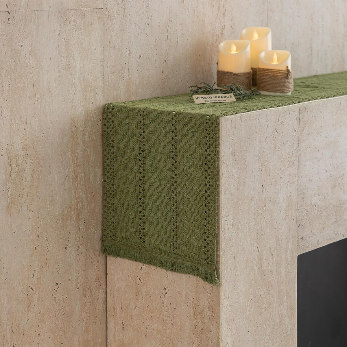 Keketoarrange Boho Macrame Table Runner 12x72 Inch