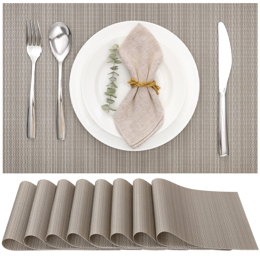 Myir JUN Black Placemats Set of 8 Kitchen and Dining Table Placemats