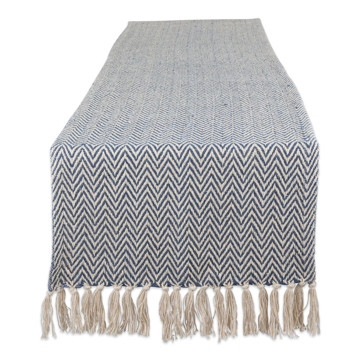 DII Woven Basic Tabletop Collection Chevron Table Runner, 15x72, Off-White