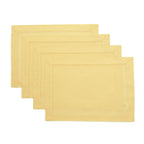 Solino Home 100% Pure Linen Placemats Green Hemstitch, 14 x 19 in, Set of 4