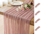 FEXIA Beige Cheesecloth Table Runner Gauze Rustic Boho Party Decoration