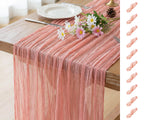 FEXIA Beige Cheesecloth Table Runner Gauze Rustic Boho Party Decoration