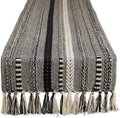 DII Braided Stripe Table Runner, 15x72 with 2.5" Fringe, Black