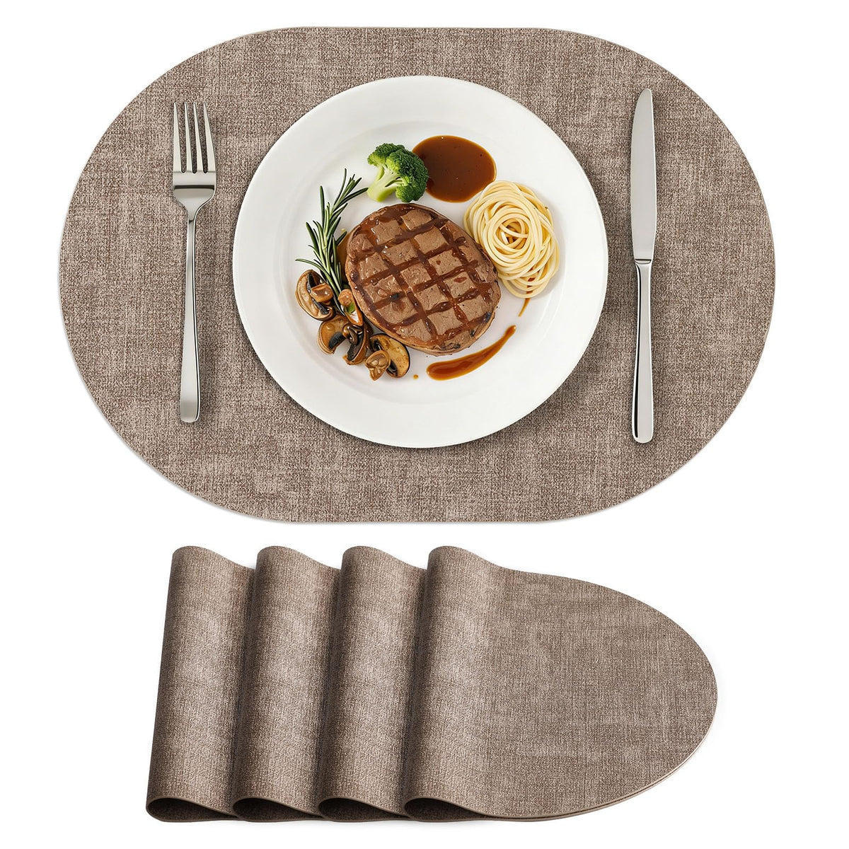 homing Heat Resistant Oval Placemats Set of 6, Navy