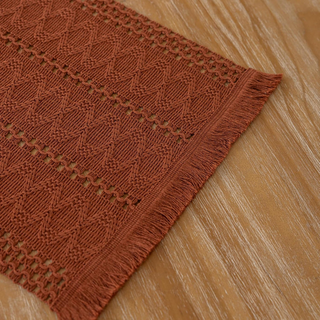 Fall Thanksgiving Boho Macrame Table Runner 12x72 Inch