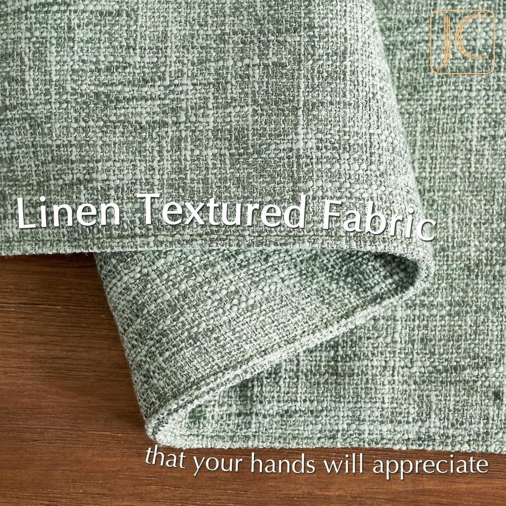 JINCHAN Linen Textured Placemats Set of 4 Farmhouse 13x19 Heathered Green