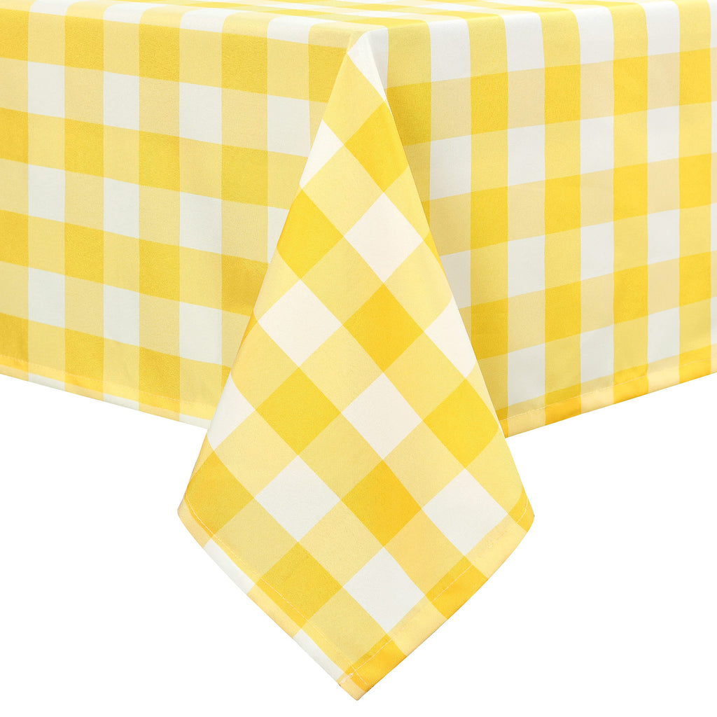 Hiasan Buffalo Plaid Tablecloth, 2 Pack, 60 x 84 inch, Black and White