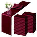 Horbaunal 12 Pack Sage Green Satin Table Runner 12 x 108 Inch
