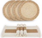 Placemats Set of 4 with 4 PCs Round Placemats and 4 PCs Table Mats