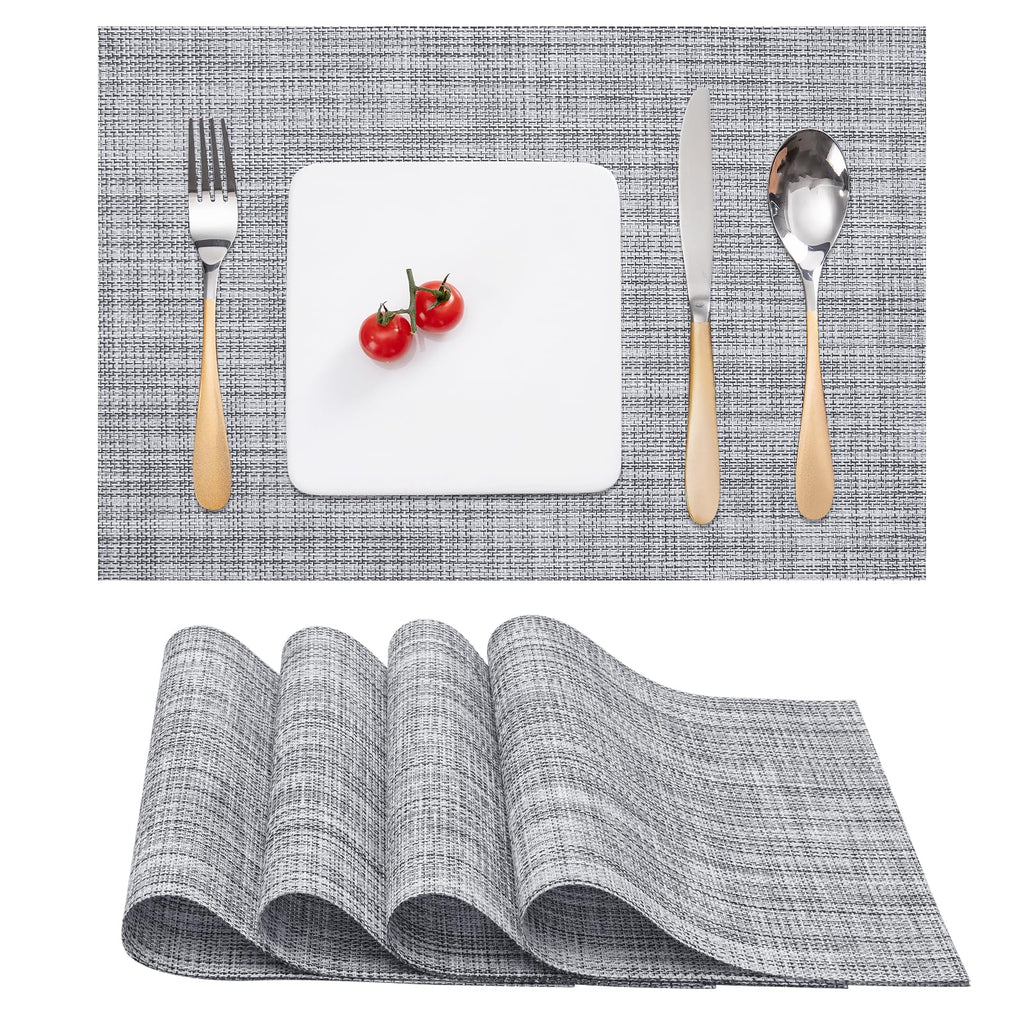 Myir JUN Black Placemats Set of 8 Kitchen and Dining Table Placemats