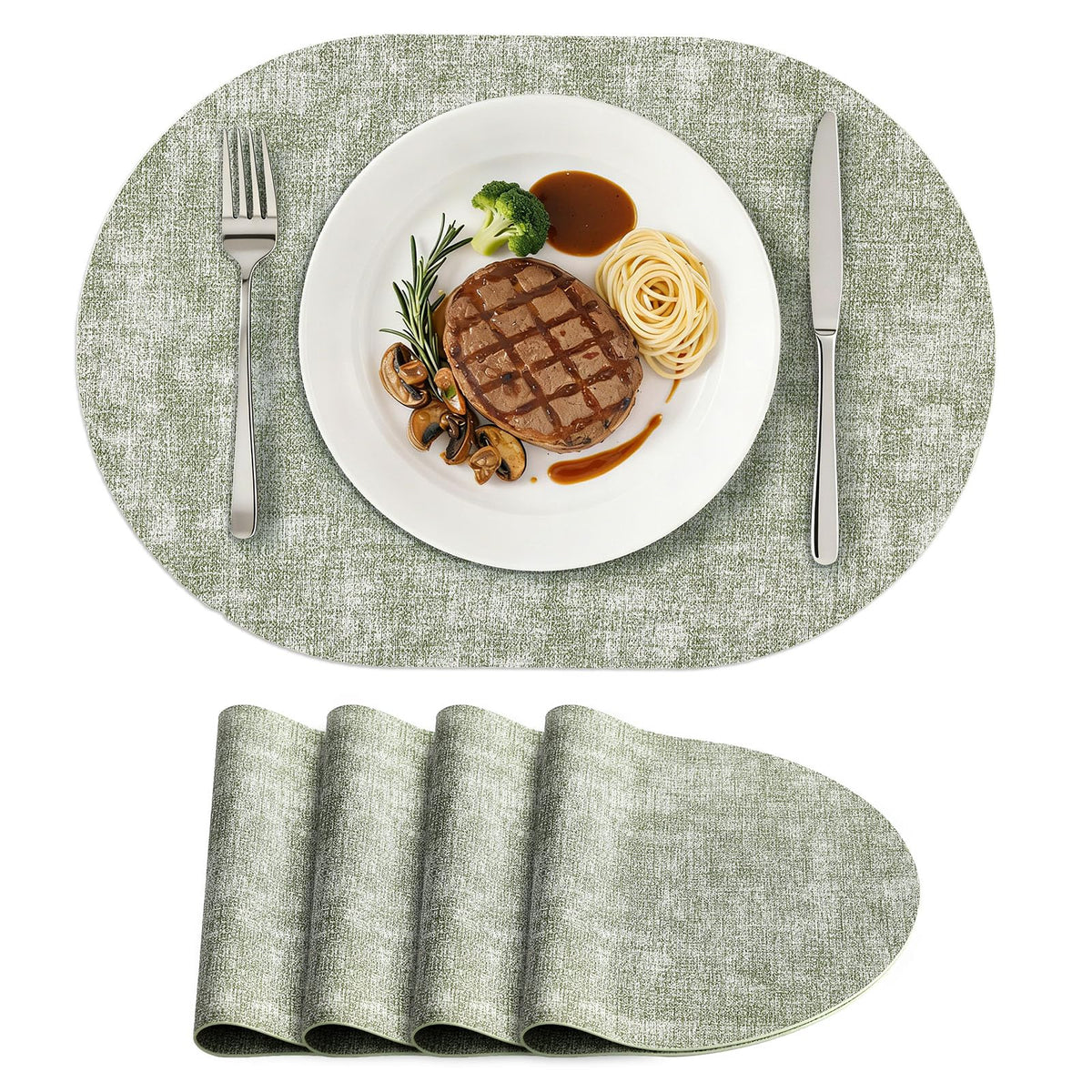 homing Heat Resistant Oval Placemats Set of 6, Navy