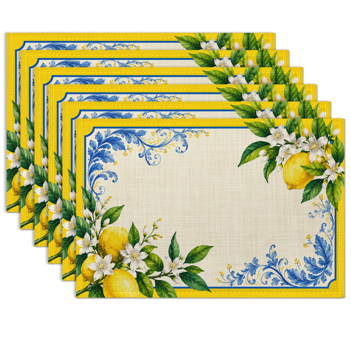 Colorful Tree of Life Dining Table Placemats Watercolor Abstract Place Mats