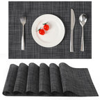 Myir JUN Black Placemats Set of 8 Kitchen and Dining Table Placemats