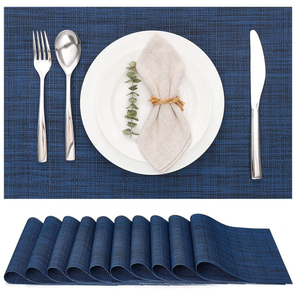 Myir JUN Black Placemats Set of 8 Kitchen and Dining Table Placemats