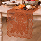Artoid Mode Lace Jacquard Maple Leaf Fall Table Runner 13x72 Inch