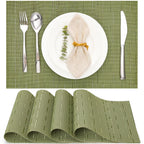 Myir JUN Black Placemats Set of 8 Kitchen and Dining Table Placemats