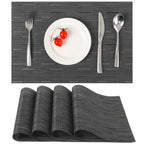 Myir JUN Black Placemats Set of 8 Kitchen and Dining Table Placemats