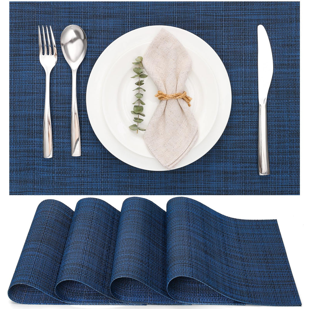 Myir JUN Black Placemats Set of 8 Kitchen and Dining Table Placemats