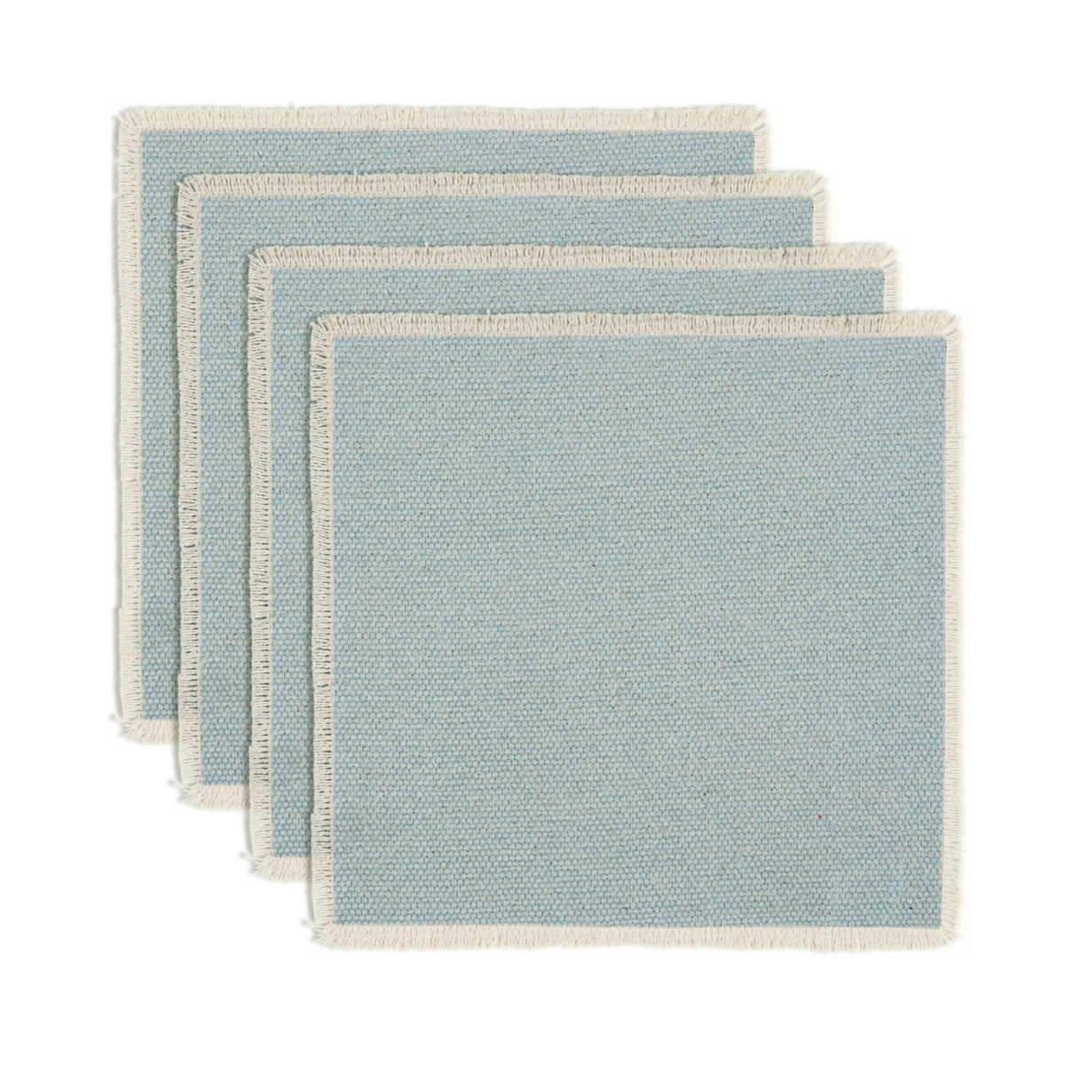 Hausattire Cotton Frayed Placemats Set of 4 Dining Table 14x14 Inch | Rustic Vintage Boho Washable Easter Placemat for Outdoor Parties BBQ's Wedding, Holiday, Special Occasions, Nubby Cotton - Brown