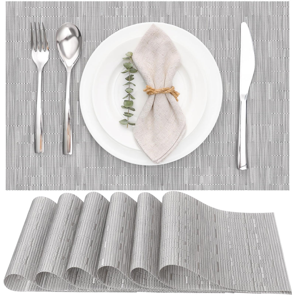 Myir JUN Black Placemats Set of 8 Kitchen and Dining Table Placemats