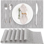 Myir JUN Black Placemats Set of 8 Kitchen and Dining Table Placemats
