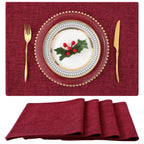 homing Faux Cotton Linen Placemats Set of 6, Cloth Dining Table Mats