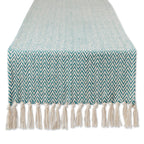 DII Woven Basic Tabletop Collection Chevron Table Runner, 15x72, Off-White