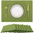 homing Faux Cotton Linen Placemats Set of 6, Cloth Dining Table Mats