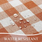 Softalker Fall Gingham Rectangle Tablecloth with Tassel, Orange, 55" x 84"
