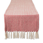 DII Woven Basic Tabletop Collection Chevron Table Runner, 15x72, Off-White