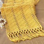 FEXIA Boho Table Runner Fall Burlap Brown Coffee Table Decor 12x72 Inch