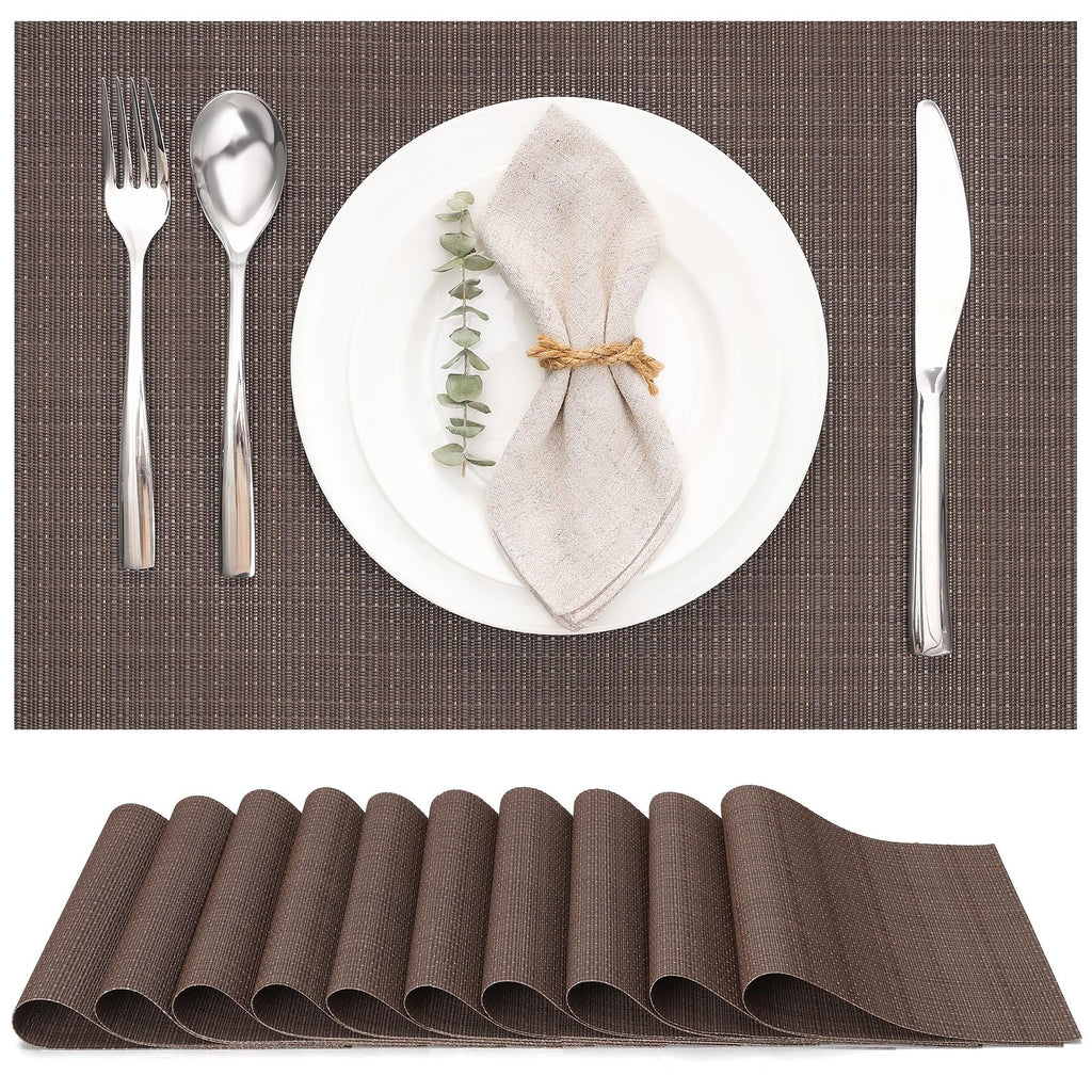 Myir JUN Black Placemats Set of 8 Kitchen and Dining Table Placemats