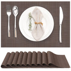 Myir JUN Black Placemats Set of 8 Kitchen and Dining Table Placemats