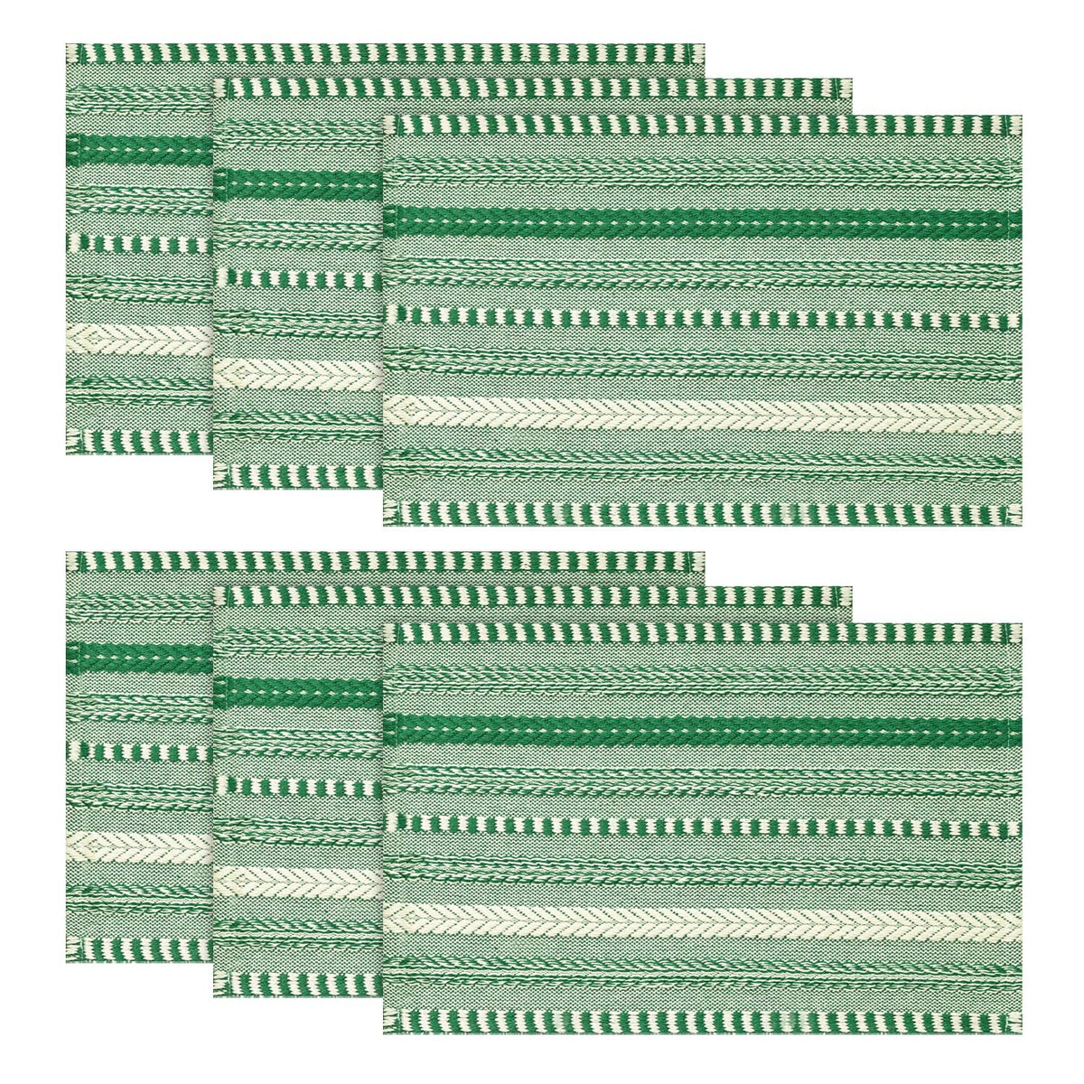 Artoid Mode Pink Woven Braided Stripe Placemats Set of 4-12x18 Inch