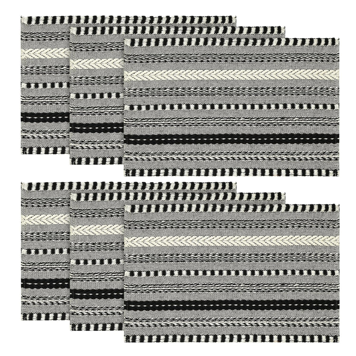 Artoid Mode Pink Woven Braided Stripe Placemats Set of 4-12x18 Inch
