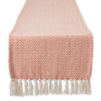 DII Woven Basic Tabletop Collection Chevron Table Runner, 15x72, Off-White