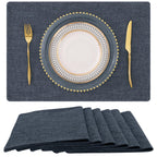 homing Faux Cotton Linen Placemats Set of 6, Cloth Dining Table Mats