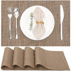 Myir JUN Black Placemats Set of 8 Kitchen and Dining Table Placemats