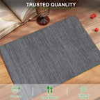 BETEAM Placemats Set of 8, Woven Vinyl Place Mats for Dining Table, Gray